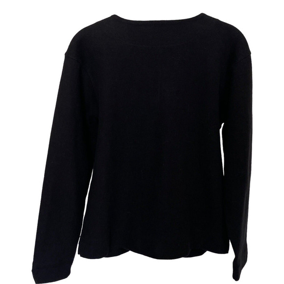 Vintage Y2K Ojai Black Jacket Sz M Thick Soft Knit Silver Buttons Made In Peru - Picture 2 of 9